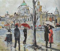 WET DAY, BELFAST CITY HALL by Holly Hanson at Ross's Online Art Auctions
