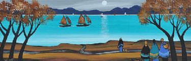 SAILING BY MOONLIGHT by J.P. Rooney at Ross's Online Art Auctions