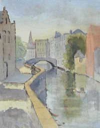 ALONG THE CANAL by Margaret Fisher Prout ARA RWS at Ross's Online Art Auctions