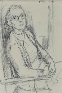 STUDY OF THE ARTIST'S MOTHER by Basil Blackshaw HRHA HRUA at Ross's Online Art Auctions