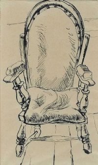 KITCHEN CHAIR, BOARD MILLS by Basil Blackshaw HRHA HRUA at Ross's Online Art Auctions
