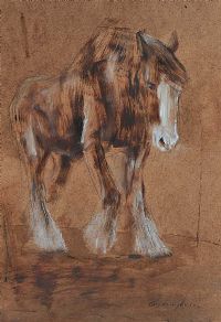 CLYDESDALE HORSE by Con Campbell at Ross's Online Art Auctions