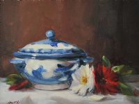 BLUE & WHITE TUREEN by Lorraine Christie at Ross's Online Art Auctions