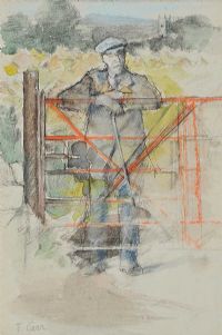 AT THE GATE by Tom Carr HRHA HRUA at Ross's Online Art Auctions
