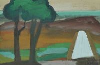 COTTAGE & TREES by Markey Robinson at Ross's Online Art Auctions