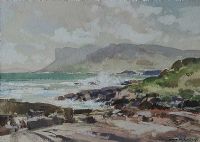 WAVES CRASHING AT FAIRHEAD by Maurice Canning Wilks ARHA RUA at Ross's Online Art Auctions