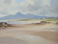 THE MOURNE MOUNTAINS FROM TYRELLA by Maurice Canning Wilks ARHA RUA at Ross's Online Art Auctions