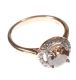 18CT ROSE GOLD COGNAC AND WHITE DIAMOND HALO RING at Ross's Online Art Auctions