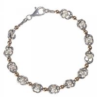 9CT GOLD AND SILVER FANCY LINK BRACELET at Ross's Online Art Auctions
