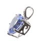 STERLING SILVER BLUE STONE AND CRYSTAL HEART-SHAPED PENDANT at Ross's Online Art Auctions