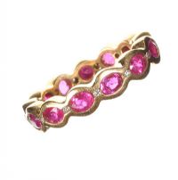 18CT GOLD RUBY AND DIAMOND ETERNITY RING at Ross's Online Art Auctions