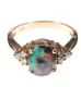 14CT GOLD BLACK FIRE OPAL AND DIAMOND RING at Ross's Online Art Auctions