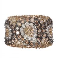 9CT GOLD CHAMPAGNE, CHOCOLATE AND WHITE DIAMOND RING at Ross's Online Art Auctions