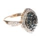9CT GOLD TEAL AND WHITE DIAMOND CLUSTER RING at Ross's Online Art Auctions