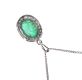 18CT WHITE GOLD EMERALD AND DIAMOND CLUSTER PENDANT AND CHAIN at Ross's Online Art Auctions