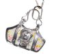 9CT WHITE GOLD AND ENAMEL HANDBAG PENDANT AND CHAIN at Ross's Online Art Auctions