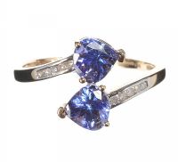 10CT GOLD TANZANITE AND DIAMOND RING at Ross's Online Art Auctions