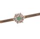 9CT GOLD EMERALD AND DIAMOND CLUSTER BAR BROOCH at Ross's Online Art Auctions