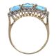 9CT GOLD BLUE TOPAZ  AND DIAMOND THREE STONE RING at Ross's Online Art Auctions