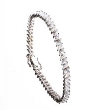 9CT WHITE GOLD AND CUBIC ZIRCONIA LINE BRACELET at Ross's Online Art Auctions