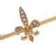 9CT GOLD AND SEED PEARL 'PRINCE OF WALES FEATHER' BAR BROOCH at Ross's Online Art Auctions