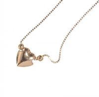 14CT GOLD HEART-SHAPED PENDANT AND CHAIN at Ross's Online Art Auctions
