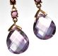 9CT GOLD PINK TOURMALINE AND AMETHYST EARRINGS at Ross's Online Art Auctions