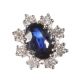 9CT GOLD SAPPHIRE AND DIAMOND CLUSTER EARRINGS at Ross's Online Art Auctions