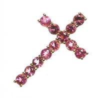 10CT GOLD AND PINK SAPPHIRE CROSS at Ross's Online Art Auctions