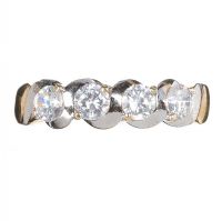 18CT GOLD AND CUBIC ZIRCONIA FOUR STONE RING at Ross's Online Art Auctions