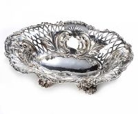 VICTORIAN PIERCED STERLING SILVER DISH at Ross's Online Art Auctions