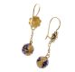 18CT GOLD AND ENAMEL DROP EARRINGS at Ross's Online Art Auctions