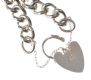STERLING SILVER CURB LINK BRACELET WITH HEART-SHAPED PADLOCK CLASP at Ross's Online Art Auctions
