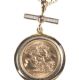 9CT GOLD HALF-SOVEREIGN AND DIAMOND PENDANT AND CHAIN at Ross's Online Art Auctions