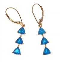 9CT GOLD TURQUOISE-BLUE COLOURED STONE EARRINGS at Ross's Online Art Auctions