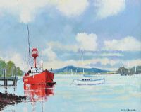 LIGHT SHIP, STRANGFORD by Dennis Orme Shaw at Ross's Online Art Auctions