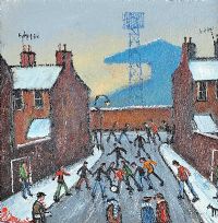 STREET FOOTBALLERS by James Downie at Ross's Online Art Auctions