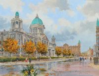 DONEGALL SQUARE by Colin Gibson at Ross's Online Art Auctions