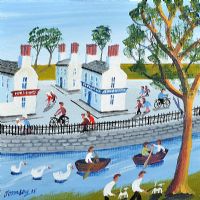 FUN ON THE RIVER by John Ormsby at Ross's Online Art Auctions