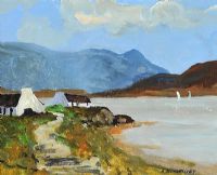 COTTAGE, DONEGAL by Robert Dunleavey at Ross's Online Art Auctions