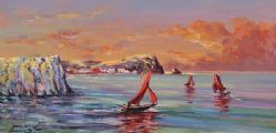 RED SAILS by William Cunningham at Ross's Online Art Auctions