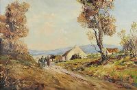 A CHAT BY THE ROAD by Arthur H. Twells RUA at Ross's Online Art Auctions