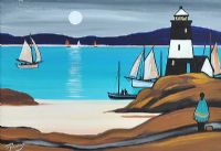 MOON BAY LIGHTHOUSE by J.P. Rooney at Ross's Online Art Auctions