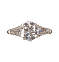 PLATINUM DIAMOND AND SAPPHIRE RING at Ross's Online Art Auctions