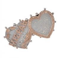 STERLING SILVER AND GILT MIZPAH HEART-SHAPED BAR BROOCH at Ross's Online Art Auctions