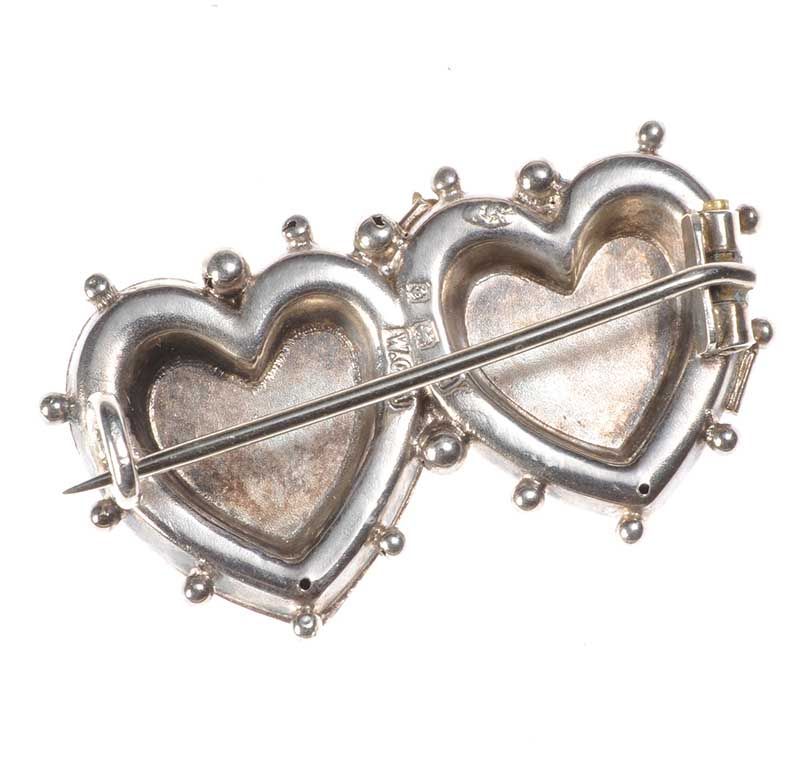 Silver Empire Fine Jewelry | 925 Sterling Silver Brooch for Women | Heart  Shaped Red Carnelian Bar Pin with Square Cut Marcasite | Ladies Brooches 
