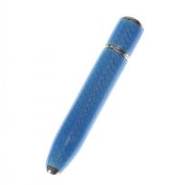 STERLING SILVER AND GUILLOCHE ENAMEL NEEDLE CASE at Ross's Online Art Auctions