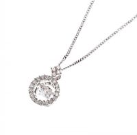 9CT WHITE GOLD AND DIAMOND HALO CLUSTER PENDANT AND CHAIN at Ross's Online Art Auctions
