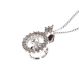 9CT WHITE GOLD AND DIAMOND HALO CLUSTER PENDANT AND CHAIN at Ross's Online Art Auctions
