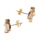 9CT GOLD OPAL AND DIAMOND CLUSTER EARRINGS at Ross's Online Art Auctions